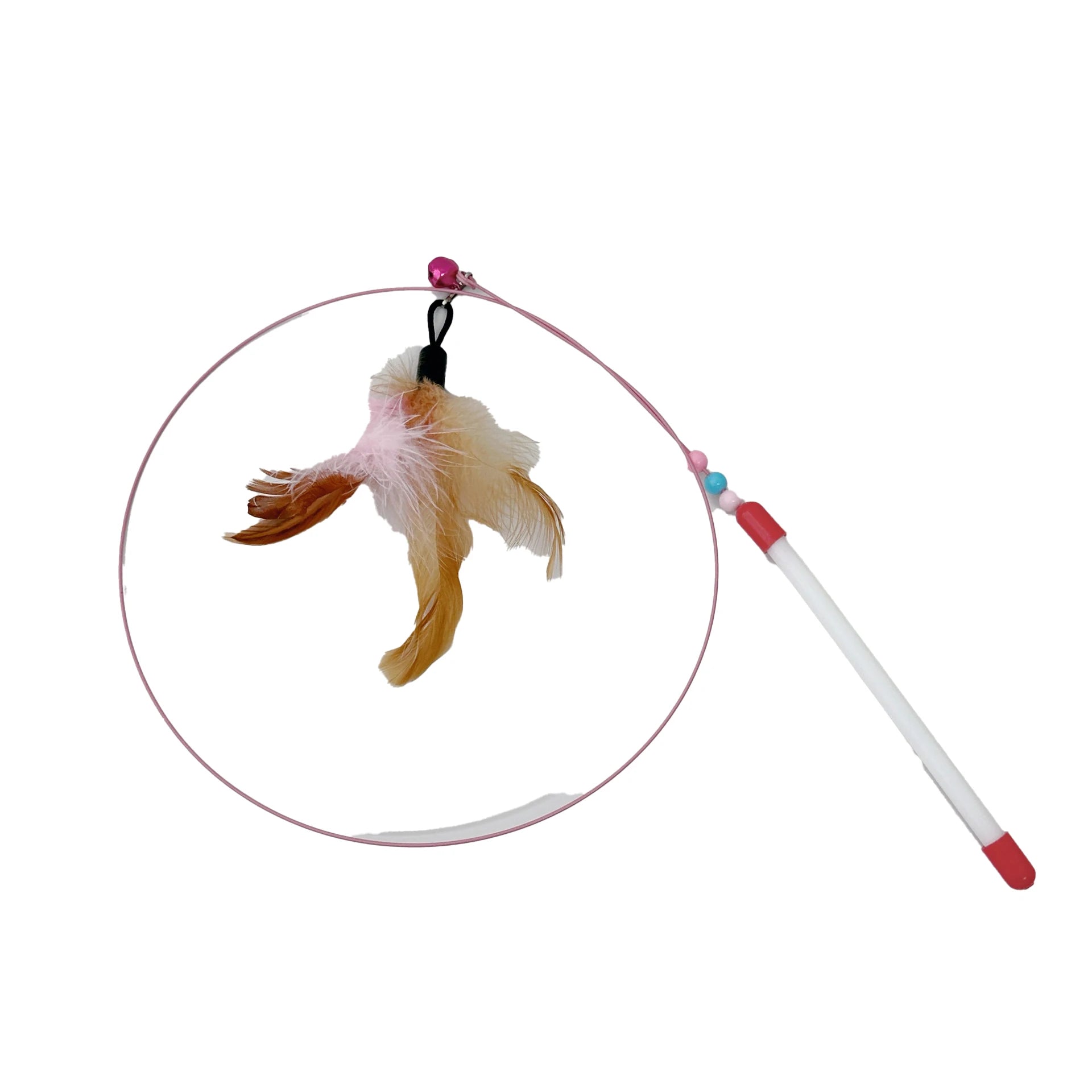 Interactive Feather Wand Cat Toy — Teaser Stick with Bell for Kittens & Cats
