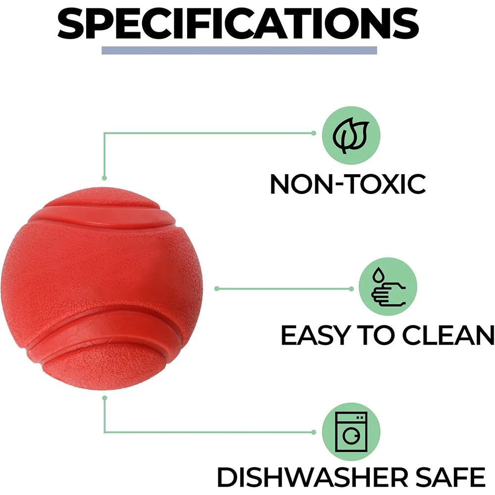 Rubber Bite & Fetch Ball for Dogs – Durable Chew Toy for Teeth Cleaning