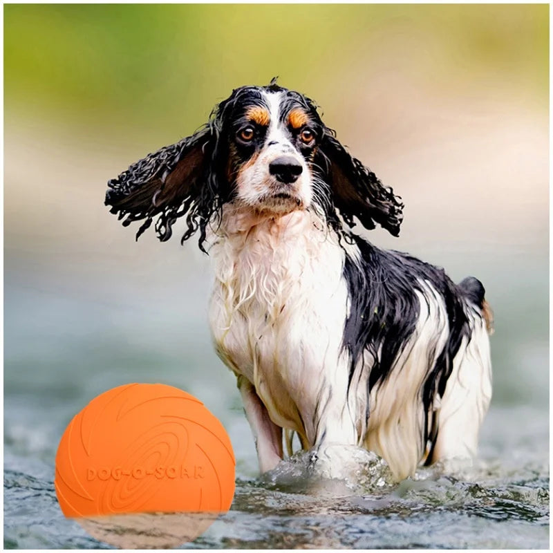 Silicone Flying Saucer Toy for Dogs & Cats – Chew-Resistant Frisbee
