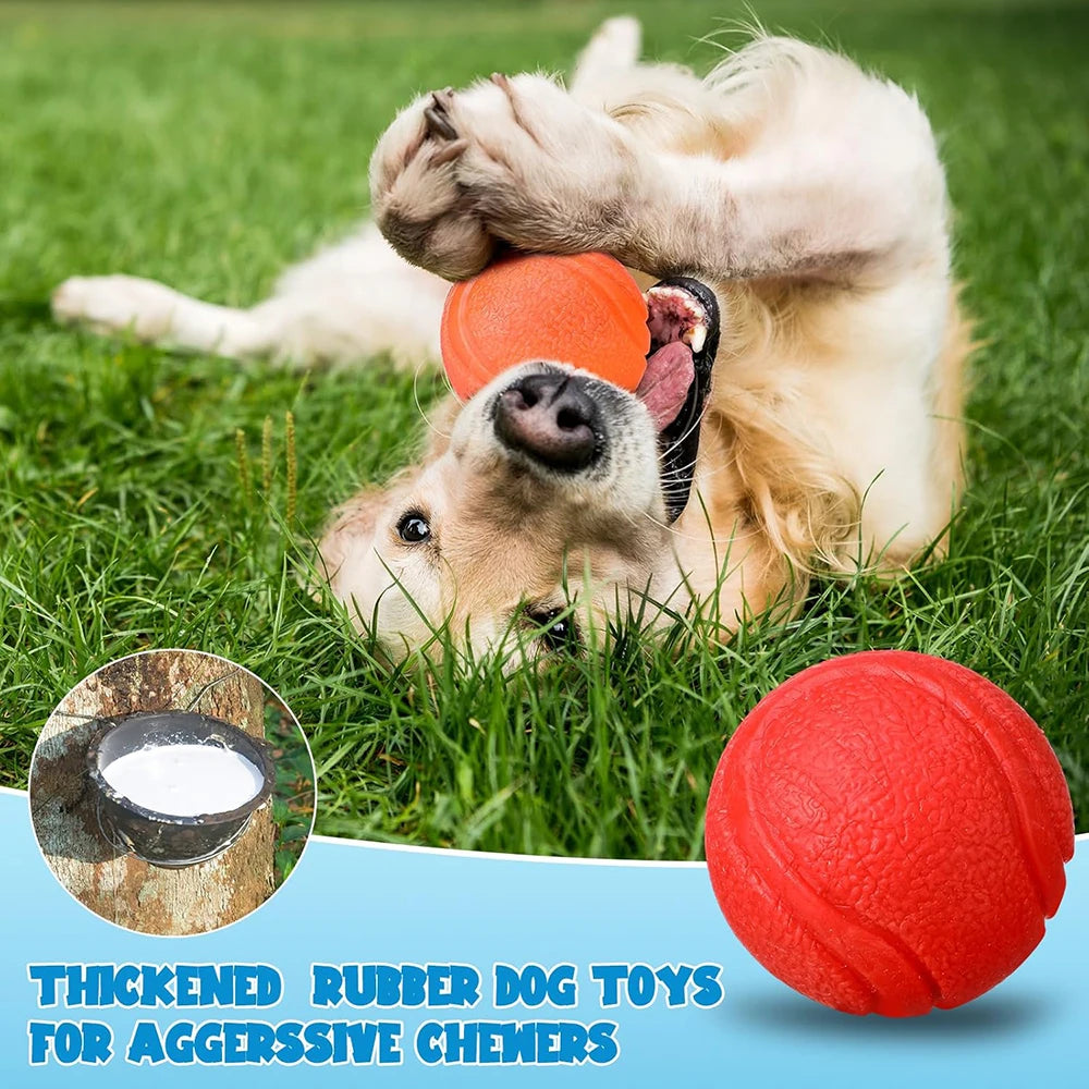 Rubber Bite & Fetch Ball for Dogs – Durable Chew Toy for Teeth Cleaning
